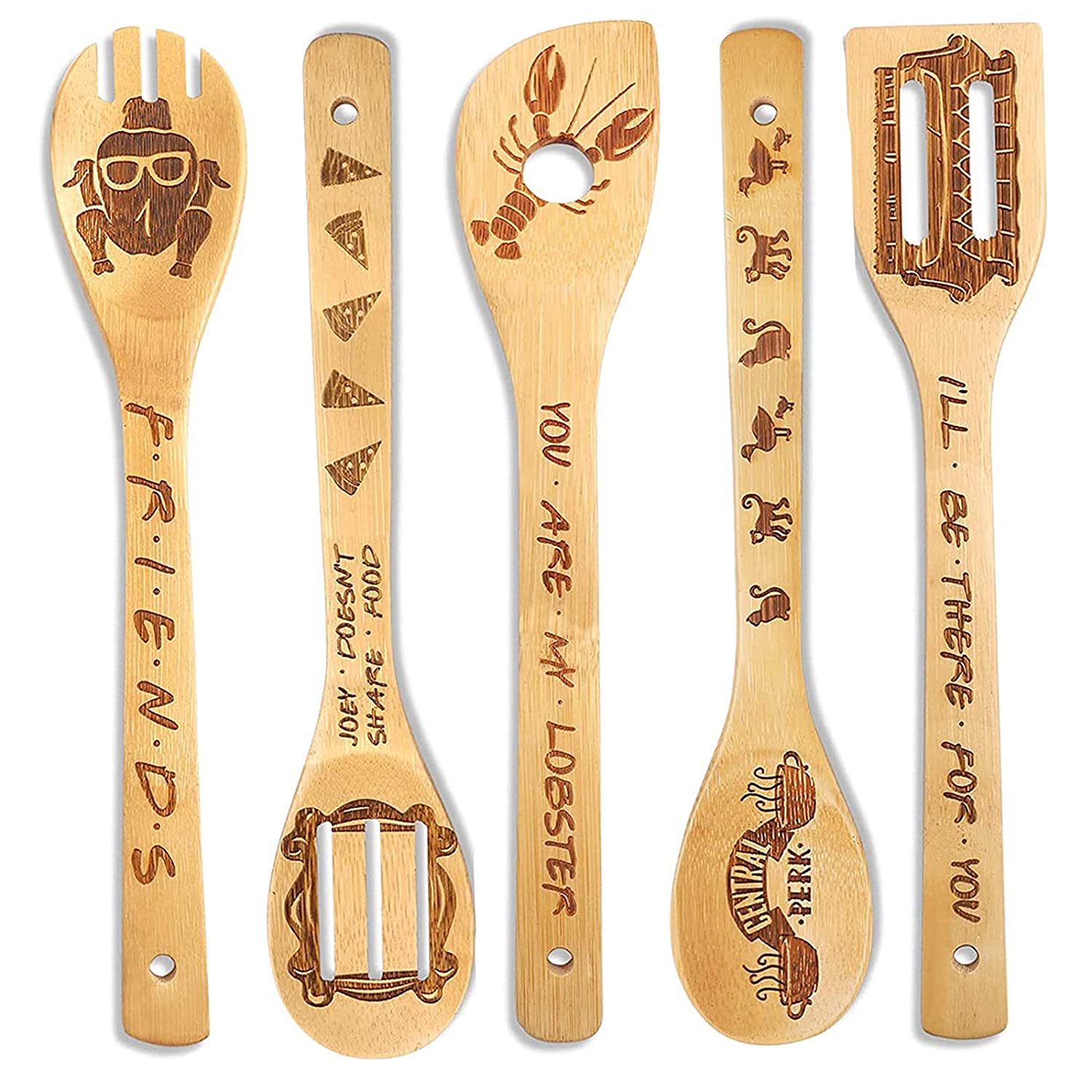 Bamboo Spoons Utensils Set of 5